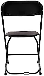 Black Plastic Folding Chair Steel Frame Commercial High Weight 650lb Capacity Event Chair Lightweight Set for, alternate view