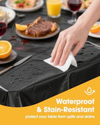 Black Plastic Table Cloth Disposable, 4 Pack, 54 x 108 in, alternate view 3