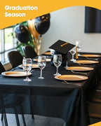 Black Plastic Table Cloth Disposable, 4 Pack, 54 x 108 in, alternate view 7