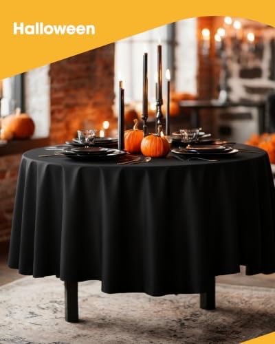 Black Plastic Table Cloth Disposable, 4 Pack, 84 in, alternate view 3