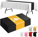 Black Plastic Table Runner Party Decorations, Disposable, 4 Pack