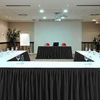Black Polyester Table Skirt for Rectangle Tables 17ft, Wrinkle Resistant Pleated Ruffle Table Cloth for Banquet