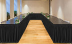 Black Polyester Table Skirt for Rectangle Tables 17ft, Wrinkle Resistant Pleated Ruffle Table Cloth for Banquet, alternate