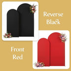 Black Red Arch Cover 2 Set-7.2 and 6ft Arch Backdrop Cover Spandex Wedding Arch Stand Covers for Birthday Party, alternate