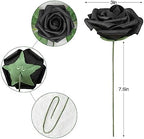 Black Rose 25pcs Real Looking Artificial Flowers w/Stem in Black, alternate view 3