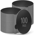 Black Round Mini Cake Boards with Tab - 2-3/4 Inch Grease-Proof, Foil-Covered, Food Grade Cardboard for