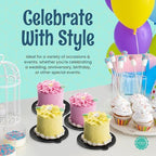 Black Round Mini Cake Boards with Tab - 2-3/4 Inch Grease-Proof, Foil-Covered, Food Grade Cardboard for, alternate view 4