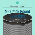 Black Round Mini Cake Boards with Tab - 2-3/4 Inch Grease-Proof, Foil-Covered, Food Grade Cardboard for, alternate view 7