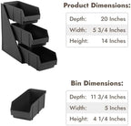 Black Self Serve Condiment Bin Stand Set, Removable Condiment Organizer with 3-Tier Stand and 3 Condiment Bins, alternate