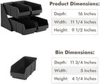 Black Self Serve Condiment Bin Stand Set, Removable Condiment Organizer with 2-Tier Stand and 4 Condiment Bins, alternate