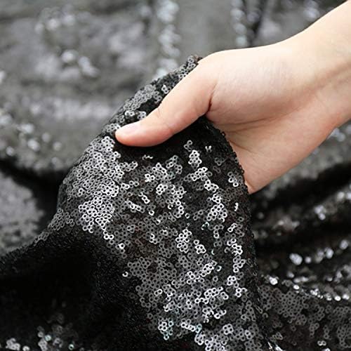 Black Sequin Backdrop, 10Ft x 10Ft Glitter Photography Background Curtains, Sequence Drapes for Party Baby, alternate view 4
