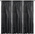 Black Sequin Backdrop Curtain 3 Panels 2FTx8FT Glitter Black Background Drapes Sparkle Photography Backdrop for
