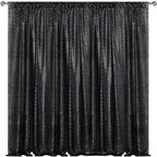 Black Sequin Backdrop Curtain 7FTx7FT Glitter Black Background Drapes Sparkle Photography Backdrop for Party