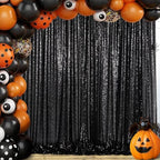 Black Sequin Curtains 2 Panels 14FTx7FT, alternate view 5