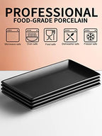 Black Serving Platters 10 Inch Rectangular Serving Dishes Set of 4 in Black, alternate view 6