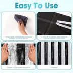 Black Silver Foil Fringe Backdrop Curtains,3.3x8.2ft, 3 Pack in 3.3x8.2ft, alternate view 4