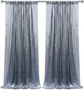 Black Silver Sequin Backdrop Curtain 2 Panels 2FTx8FT Glitter Black Silver Background Drapes Sparkle Photography