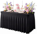 Black Spandex Tablecloth for 4FT Rectangle Tables, Table Skirt