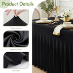 Black Spandex Tablecloth for 4FT Rectangle Tables, Table Skirt, alternate view 3