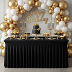 Black Spandex Tablecloth for 6FT Rectangle Tables, Table Skirt, alternate view 4