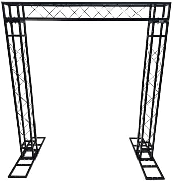 Black Square Metal Arch Truss 6.6 Ft. Width 7.2 ft. Height Portable DJ Lighting System Mobile Simple Bolt