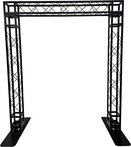 Black Square Metal Arch Truss 8 Ft. Width 7 ft. Height Portable DJ Lighting System Mobile Simple Bolt