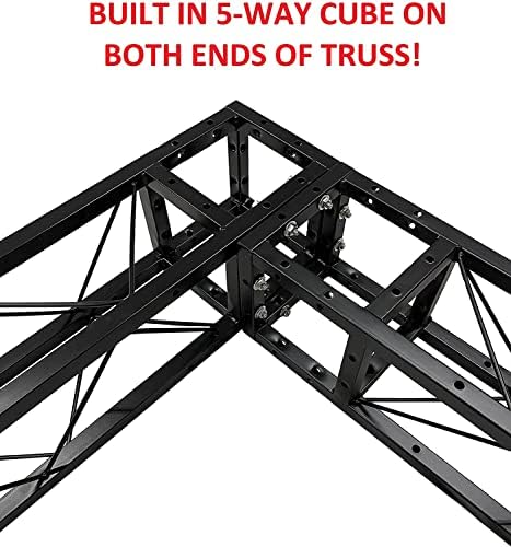 Black Square Metal Arch Truss 8 Ft. Width 7 ft. Height Portable DJ Lighting System Mobile Simple Bolt, alternate view 4