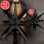 Black Star Spike Balloons 2pcs Explosion Foil Mylar Balloons in 2 PCS - 42 Inch in Black, alternate view 2