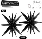 Black Star Spike Balloons 2pcs Explosion Foil Mylar Balloons in 2 PCS - 42 Inch in Black, alternate view 4