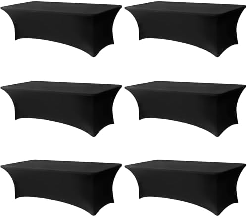 Black Tablecloths 96x30 Inch Table Cloths for 8 Foot Rectangle Tables, Wrinkle Resistant Washable Rectangular