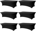 Black Tablecloths 96x30 Inch Table Cloths for 8 Foot Rectangle Tables, Wrinkle Resistant Washable Rectangular