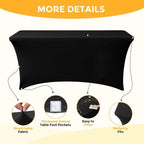 Black Tablecloths 96x30 Inch Table Cloths for 8 Foot Rectangle Tables, Wrinkle Resistant Washable Rectangular, alternate view
