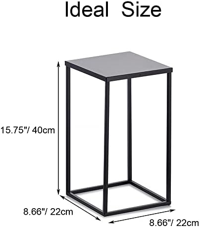 Black Tall Plant Stand: 15.8in, With Metal Panel, Packs of 2 in Black-2PSC, alternate view 3