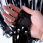 Black Tinsel Backdrop Curtain - Tinsel Curtain Party Backdrop Streamers for Wizard Birthdays/Stranger, alternate view 4