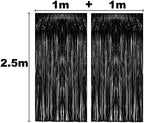 Black Tinsel Backdrop Curtain - Tinsel Curtain Party Backdrop Streamers for Wizard Birthdays/Stranger, alternate view 6