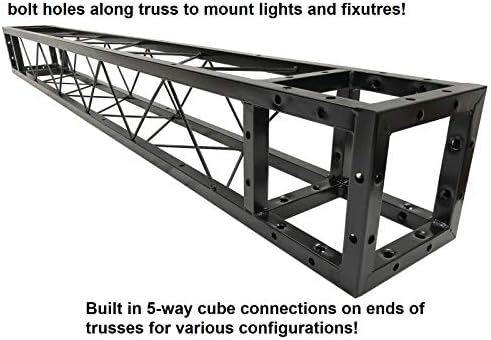 Black Truss Arch KIT 14.5 FT Width 7 FT Height Mobile Portable DJ Lighting System Metal Arch Black Square Metal, alternate