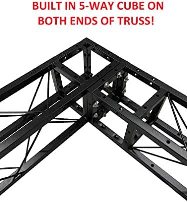 Black Truss Arch KIT 14.5 FT Width 7 FT Height Mobile Portable DJ Lighting System Metal Arch Black Square Metal, alternate