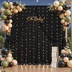 Black Tulle Backdrop Curtain for Parties Wedding,30ft x 10ft Wrinkle Free Curtain Backdrop,2 Layer Drapes for, alternate view