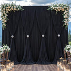 Black Tulle Backdrop Curtain for Parties Wedding,5ft x 10ft Wrinkle Free Curtain Backdrop,2 Layer Drapes for, alternate view