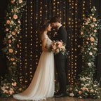 Black Tulle Backdrop Curtain with Lights for Decor, 10x8FT in 10x8FT, alternate view 2