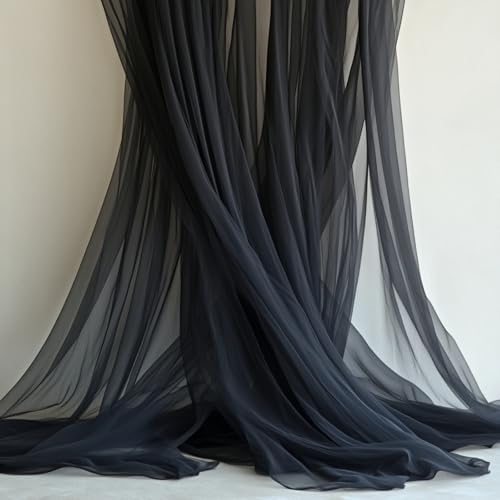 Black Tulle Backdrop Curtain with Lights for Decor, 10x8FT in 10x8FT, alternate view 5