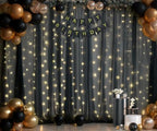 Black Tulle Backdrop Curtain with Lights String for Parites 20ft×10ft Black Sheer Backdrop Curtains for Baby, alternate view