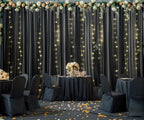 Black Tulle Backdrop Curtain with Lights String for Parites 20ft×10ft Black Sheer Backdrop Curtains for Baby, alternate view