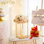 Black Vase Wedding Centerpieces, Geometric Stand, 15.7" Tall, 10 Pcs in Gold, alternate view 2