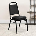 Black Vinyl Trapezoidal Back Stacking Banquet Chair