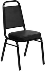 Black Vinyl Trapezoidal Back Stacking Banquet Chair, alternate view 3