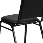 Black Vinyl Trapezoidal Back Stacking Banquet Chair, alternate view 6