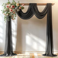 Black Wedding Arch Draping Fabric 2 Panels 30'' x 20FT Black Drapes Sheer Fabric Backdrop Arch Draping Fabrics