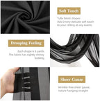 Black Wedding Arch Draping Fabric 28" x19FT Sheer Curtain Backdrop Drapes in 28" width x 19Ft length(4 Panels), alternate