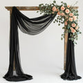 Black Wedding Arch Draping Fabric Backdrop Drapes Sheer 28.7"x 20FT